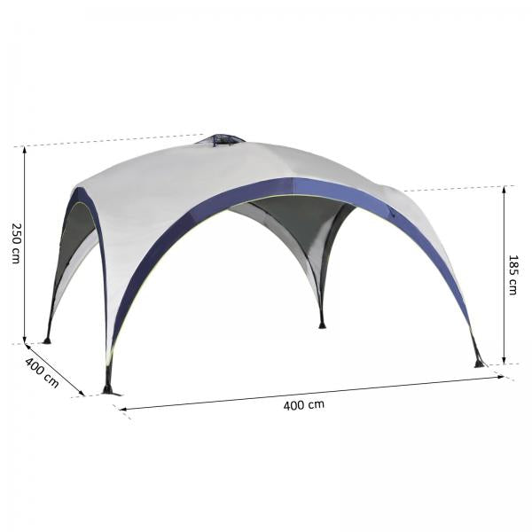 Garten Pavillon Pergola Partyzelt Sonnenschutz wetterfest Cremeweiss Blau - Palo24