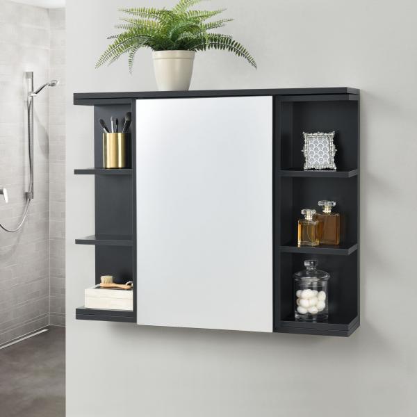 Mobiletto bagno Harstad 64x80x20 cm Nero