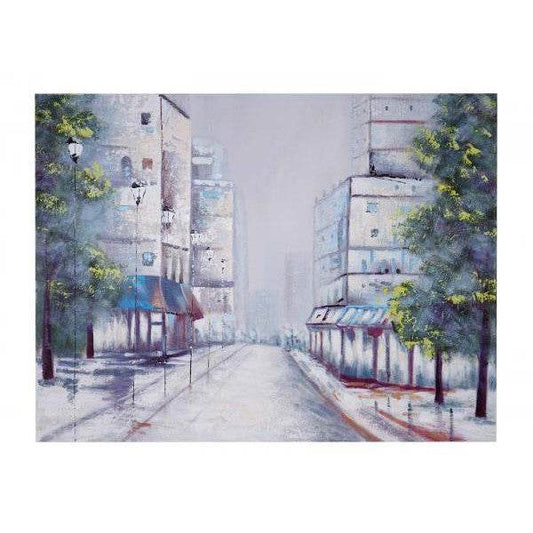 Ölgemälde Ortschaft, 100% handgemaltes Wandbild Gemälde XL, 120x90cm - Palo24