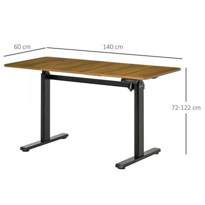 Elektrischer höhenverstellbarer Schreibtisch Braun 140 cm x 60 cm x 72-122 cm