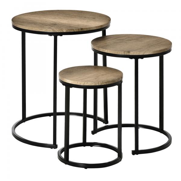 Table d'appoint gris foncé + noir 51 cm x 51 cm x 60 cm