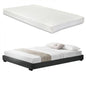 Lit simili cuir Solingen simili cuir avec matelas mousse froide 140x200 cm noir