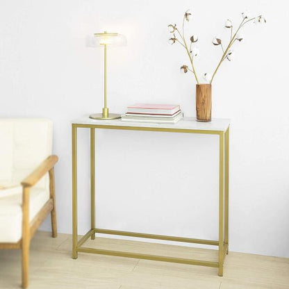 Konsolentisch mit goldenem Metallrahmen | Flurtisch | Sideboard