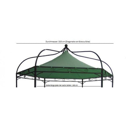 Ersatzdach für Pavillon MODENA, Polyester PVC-beschichtet grün