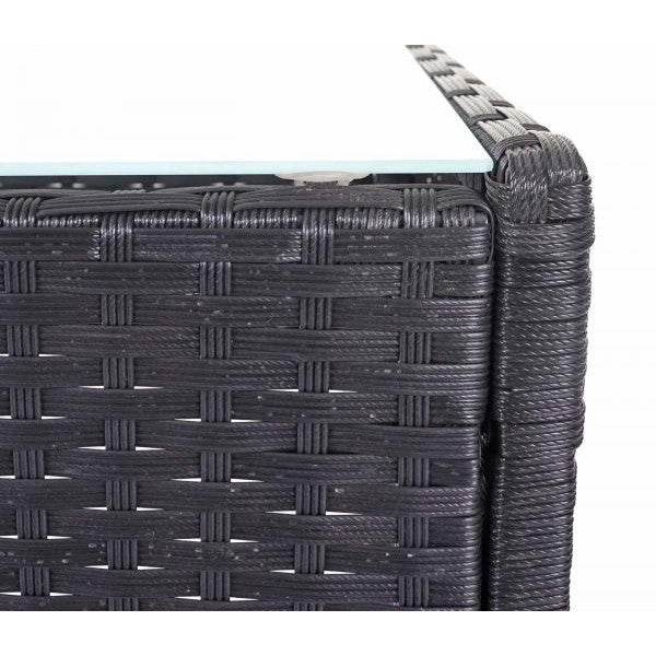 Poly-Rattan Garten-Garnitur HWC-D82, Sitzgruppe Lounge-Set ~ schwarz mit Kissen creme - Palo24