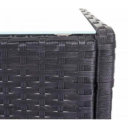 Poly-Rattan Garten-Garnitur HWC-D82, Sitzgruppe Lounge-Set ~ schwarz mit Kissen creme - Palo24
