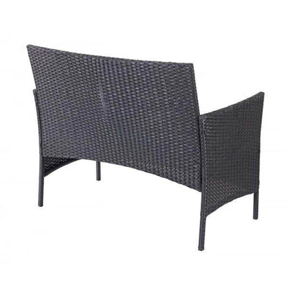 Poly-Rattan Garten-Garnitur HWC-D82, Sitzgruppe Lounge-Set ~ schwarz mit Kissen creme - Palo24