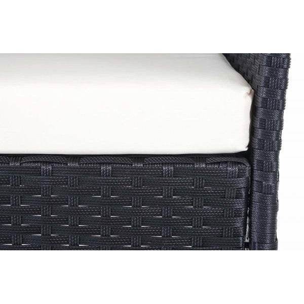 Poly-Rattan Garten-Garnitur HWC-D82, Sitzgruppe Lounge-Set ~ schwarz mit Kissen creme - Palo24