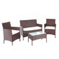 Poly-Rattan Garten-Garnitur HWC-D82, Sitzgruppe Lounge-Set ~ braun-meliert mit Kissen creme - Palo24
