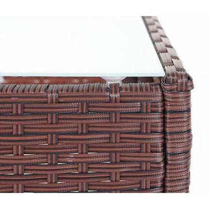 Poly-Rattan Garten-Garnitur HWC-D82, Sitzgruppe Lounge-Set ~ braun-meliert mit Kissen creme - Palo24