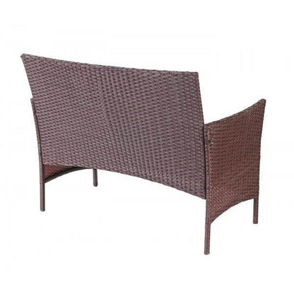 Poly-Rattan Garten-Garnitur HWC-D82, Sitzgruppe Lounge-Set ~ braun-meliert mit Kissen creme - Palo24