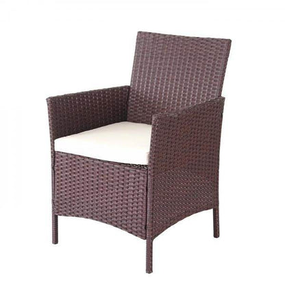 Poly-Rattan Garten-Garnitur HWC-D82, Sitzgruppe Lounge-Set ~ braun-meliert mit Kissen creme - Palo24