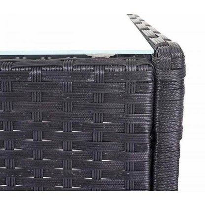 Poly-Rattan Garten-Garnitur HWC-D82, Sitzgruppe Lounge-Set ~ schwarz mit Kissen anthrazit - Palo24