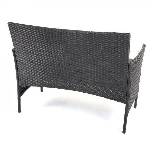 Poly-Rattan Garten-Garnitur HWC-D82, Sitzgruppe Lounge-Set ~ schwarz mit Kissen anthrazit - Palo24