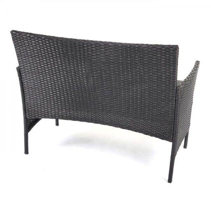Poly-Rattan Garten-Garnitur HWC-D82, Sitzgruppe Lounge-Set ~ schwarz mit Kissen anthrazit - Palo24