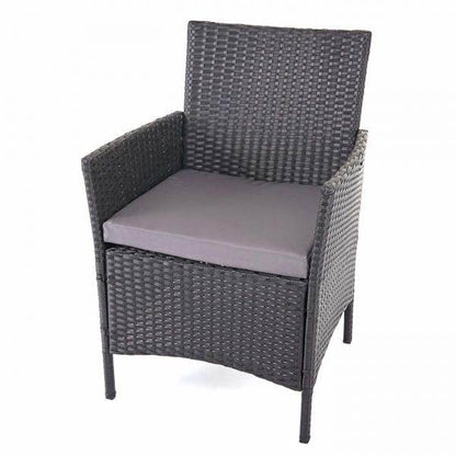 Poly-Rattan Garten-Garnitur HWC-D82, Sitzgruppe Lounge-Set ~ schwarz mit Kissen anthrazit - Palo24
