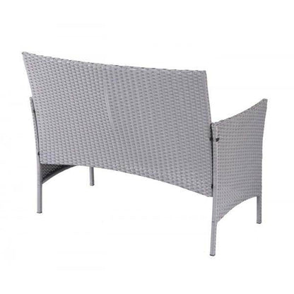 Poly-Rattan Garten-Garnitur HWC-D82, Sitzgruppe Lounge-Set ~ grau mit Kissen anthrazit - Palo24