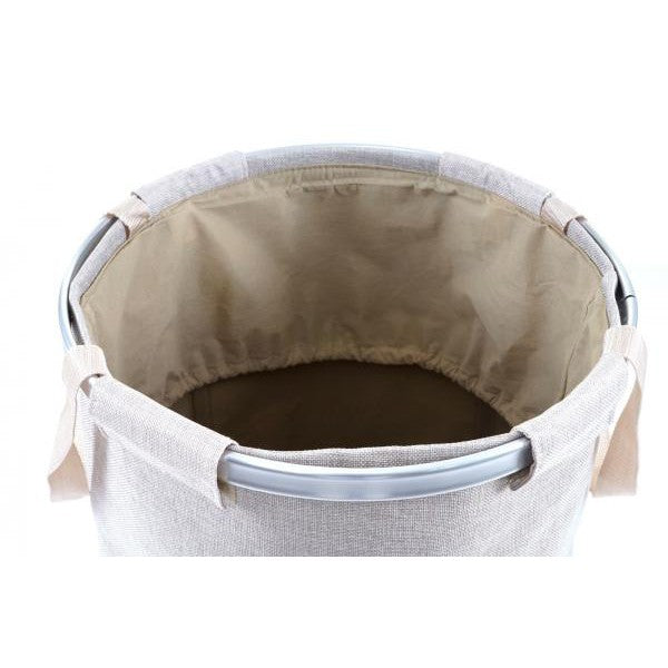 Wäschesammler Wäschekorb Wäschesack Wäschebehälter mit Kordelzug, Henkel 65l ~ beige