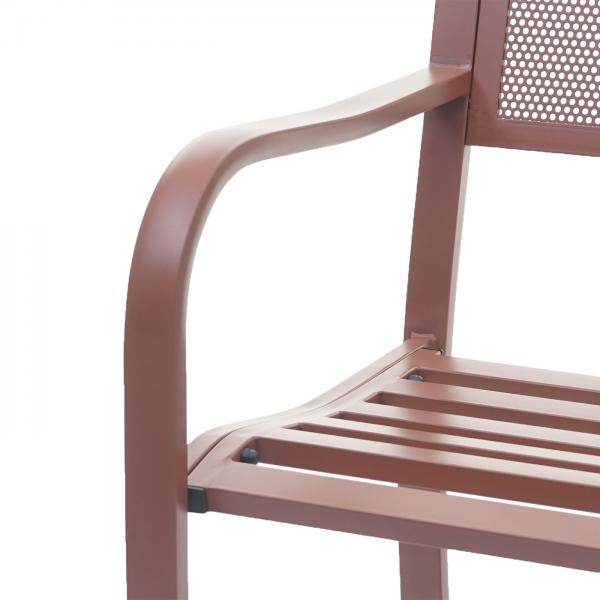 Gartenbank HWC-F52, Bank Parkbank Sitzbank, 2-Sitzer pulverbeschichteter Stahl ~ braun - Palo24