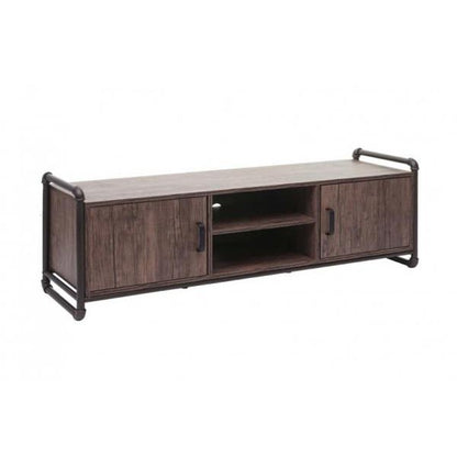 TV-Rack Fernsehtisch Lowboard, Industrie-Design 3D-Struktur Staufach braun