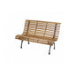 Banc de jardin HWC-F97, banc de parc banc en bois, bois de fonte 2 places 122cm 22kg ~ marron clair