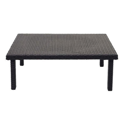 Tavolino da caffè in polyrattan HWC-G16, tavolo da giardino, tavolo da balcone, tavolo da salotto, catering 80x50cm ~ nero