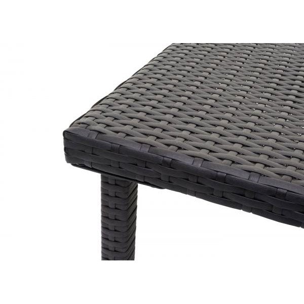 Tavolino da caffè in polyrattan HWC-G16, tavolo da giardino, tavolo da balcone, tavolo da salotto, catering 80x50cm ~ nero