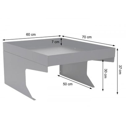 Mähroboter-Garage mit Pflanzkasten HWC-G60, Dach Unterstand für Rasenmäher, Metall 37x60x70cm ~ braun