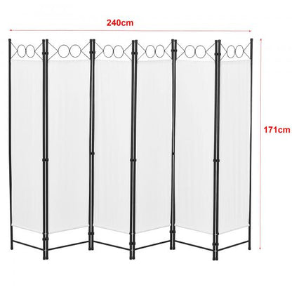 Raumteiler Saragossa 6-teilig 240x171 cm Weiss