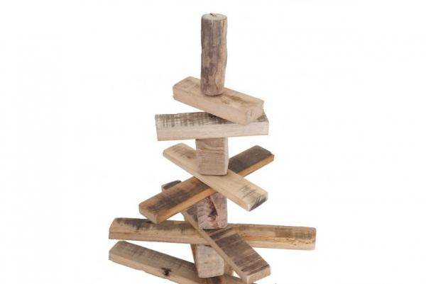 Deko-Weihnachtsbaum 3D-Christbaum Weihnachtsdekoration, Shabby-Look Tannenholz verstellbar - Palo24