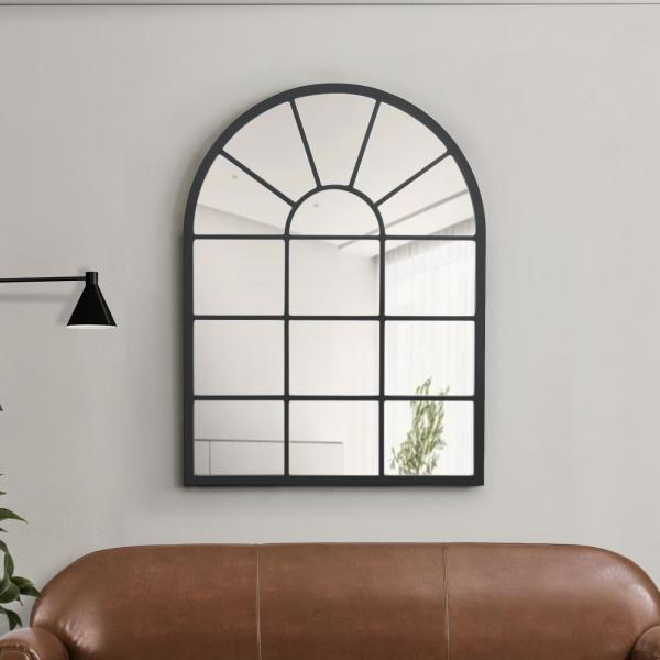 Miroir mural Villalago 80x60 cm noir, mat