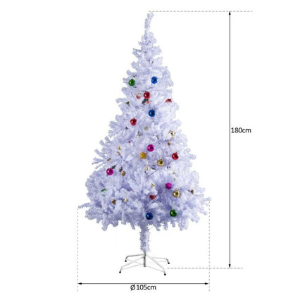 Weihnachtsbaum künstlicher 180cm mit Ständer inkl. Dekor weiss