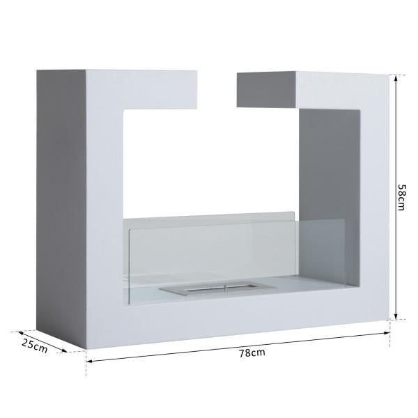 Bioethanol freistehender Bodenkamin Design Weiss