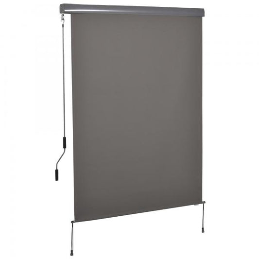 Tenda da sole verticale in alluminio per balcone con manovella UV50+ grigio chiaro 140 x 250 cm