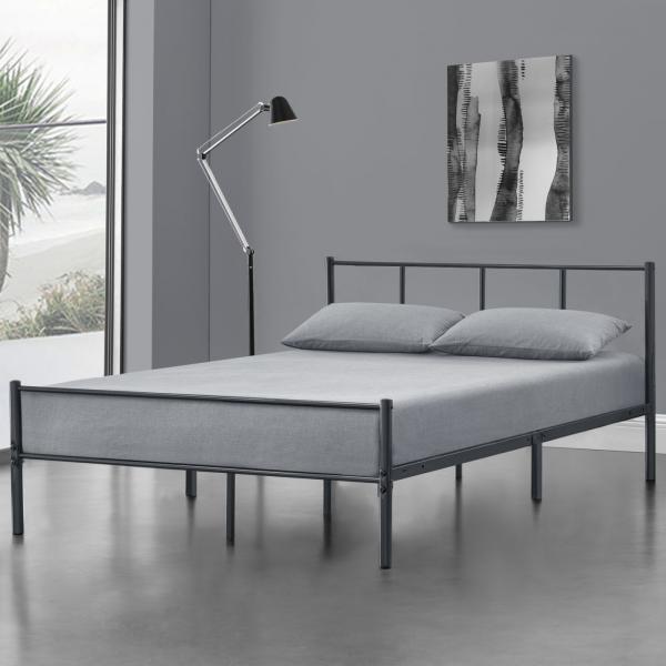 Letto in metallo Laos 120x200 cm grigio scuro