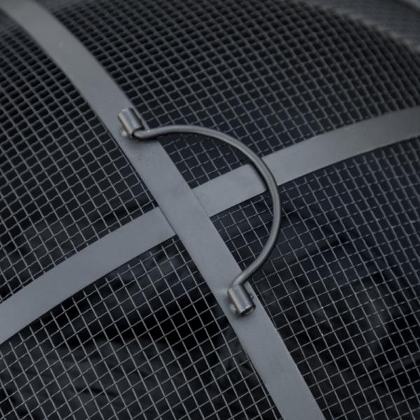 Feuerschale im Baumstumpf-Design, Funkengitter, Kohlerost, Schürhaken, Ø61,5 x 39 cm - Palo24