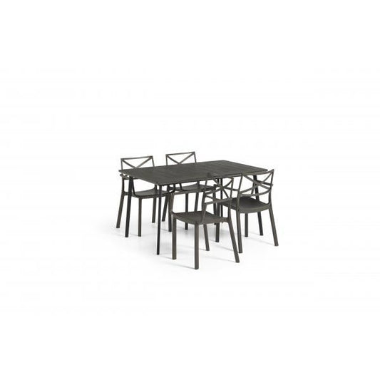 5-tlg. Sitzgruppe Essgruppe Set Dining Gruppe Torino bronze