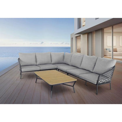 Set da 5 pezzi Lounge Group gruppo di sedute Mali antracite/grigio