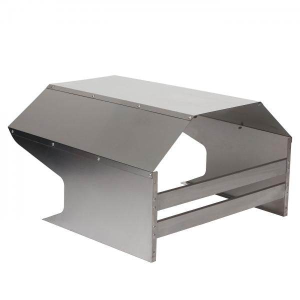 Mähroboter-Garage HWC-L43, Dach Unterstand für Rasenmäher, Metall 40x59x69cm ~ Edelstahl - Palo24