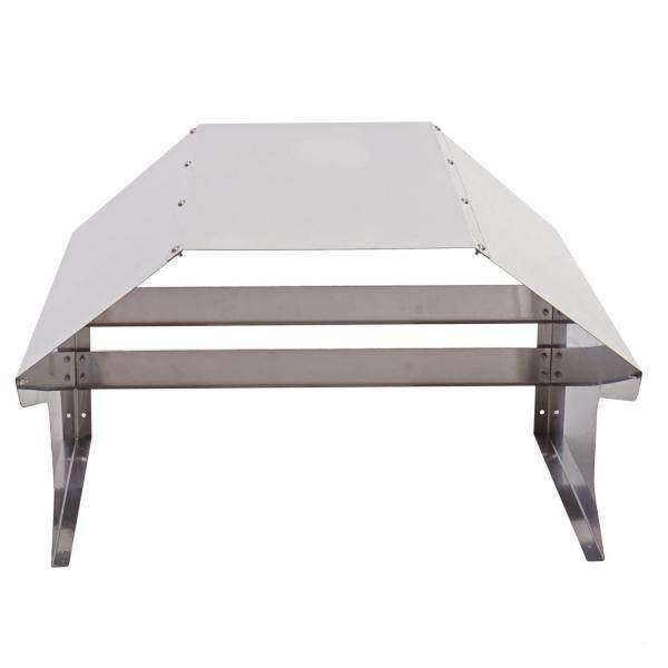 Mähroboter-Garage HWC-L43, Dach Unterstand für Rasenmäher, Metall 40x59x69cm ~ Edelstahl - Palo24