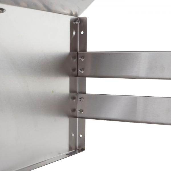 Mähroboter-Garage HWC-L43, Dach Unterstand für Rasenmäher, Metall 40x59x69cm ~ Edelstahl - Palo24