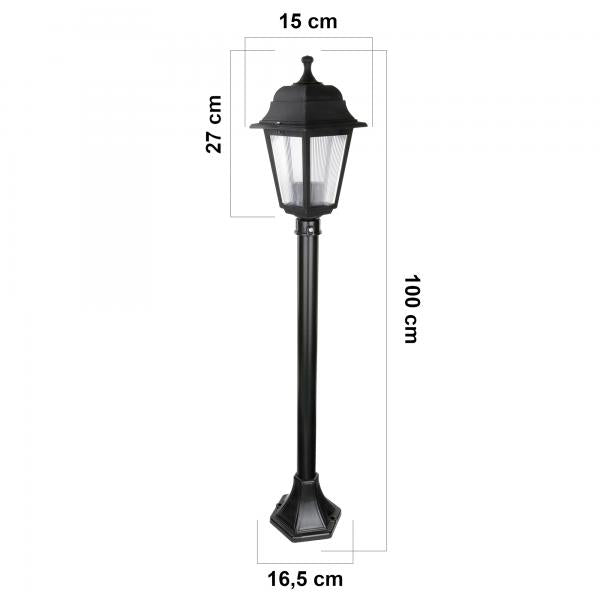 Lampe d'extérieur Keighley E27 métal plastique noir