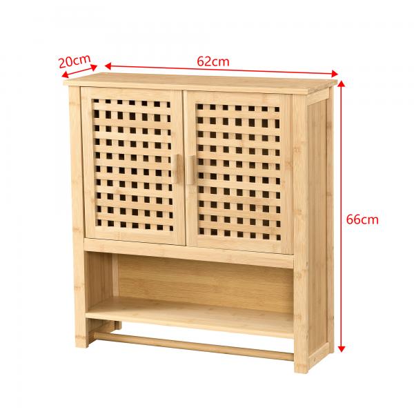 Badezimmerschrank Borlänge Hängeschrank Bambus 66 x 62 x 20 cm