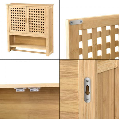 Badezimmerschrank Borlänge Hängeschrank Bambus 66 x 62 x 20 cm