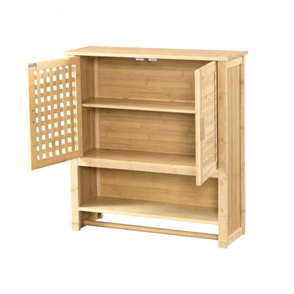 Badezimmerschrank Borlänge Hängeschrank Bambus 66 x 62 x 20 cm