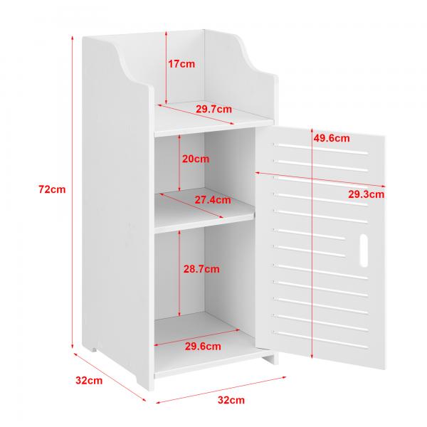 Mobiletto bagno Svanvik 72x32x32 cm Bianco