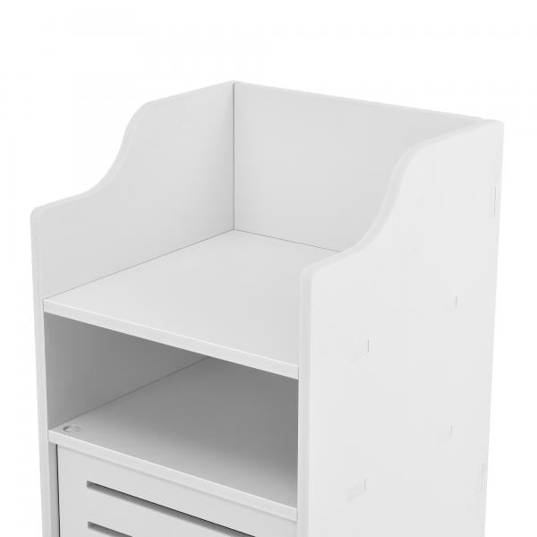 Mobiletto Bagno Skara 72x32x32 cm Bianco Mobiletto Midi WPC Cassettiera Bagno con Ripiano e Anta Mensola Bagno