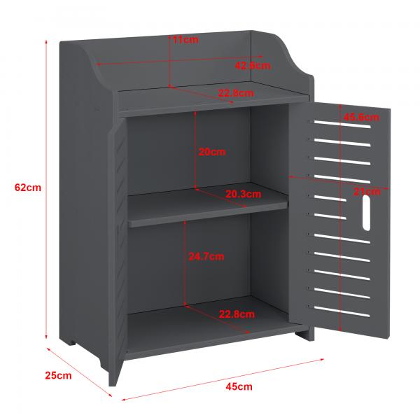 Badezimmerschrank Trosa 62x45x25 cm WPC Dunkelgrau