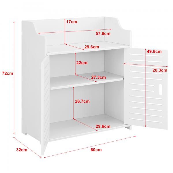 Badezimmerschrank Trosa 72x60x32 cm WPC Weiss