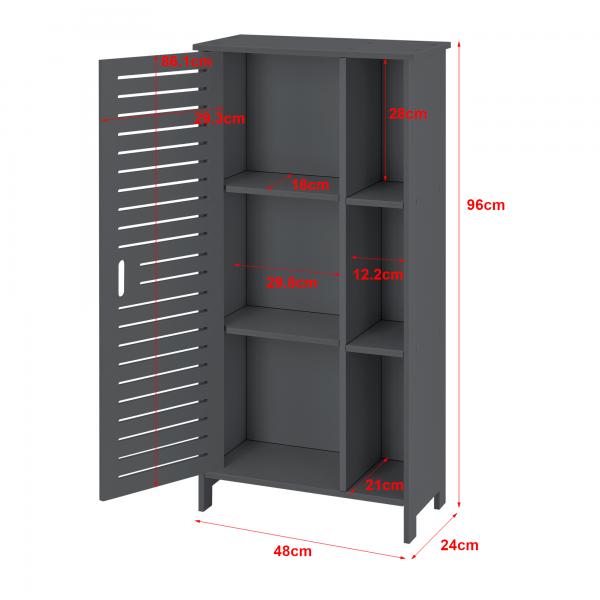 Badezimmerschrank Vansbro 96x48x24 cm WPC Dunkelgrau